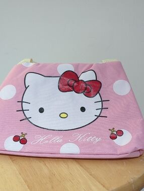 Hello Kitty Pink Polka Dot Kids Pouch with Red Bow